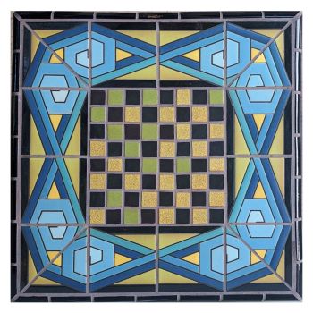 Cabo Checkers 2-Tier Table  27 x 27 x 29" high