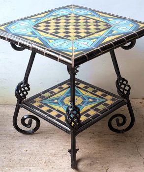 Cabo Checkers 2-Tier Table  27 x 27 x 29" high
