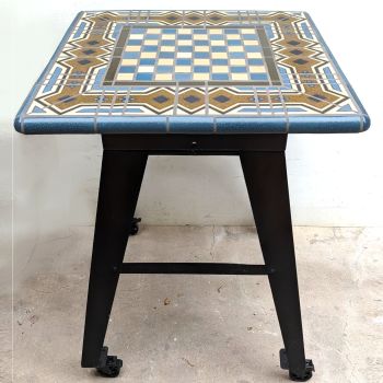 Rogers Checkers Table on Machine Shop Base 31 x 31 x 40" high 