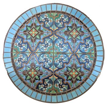 Blue Azulejo and Aster Dot Round Table