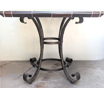 Blue and Green Cupola Square Table 33 x 33 x 29" high