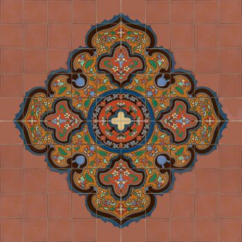 A Rug Medallion Brown Panel 54x54"