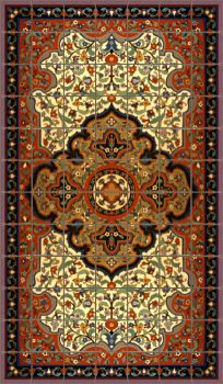 A Persian Rug Small Red 72 x 42" tile
