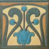 Collins Ornate deco satin- Turq 6x6”