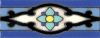 2.3x6” Shiraz Liner deco gloss-Blue tile pattern