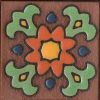 3.6x3.6” Bloom Dot deco satin-Orange TerraCotta tile