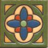 3.6x3.6” Daisy Dot deco satin-Green