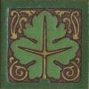 3.6x3.6” Leaf Dot deco satin-BluGreen tile