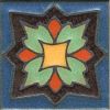 3.6x3.6” Peony Dot deco satin-Brown tile