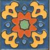3.6 x 3.6" Bloom Dot deco satin-Orange tile