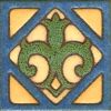 3x3” Fleur Dot deco satin-Blue tile