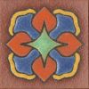 3x3” Iris Dot deco satin-TerraCotta tile