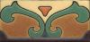 3x6” Saracen Liner deco satin-Peach tile pattern