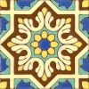 6x6 inch Spanish historic medieval hand glazed cuerda seca decorative tile patte