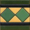Z Diamond deco satin-DGreen 6x6” tile pattern