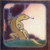 6x6” Lizard Sitting left deco satin-Classic tile