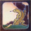 6x6” Lizard Sitting right deco satin-Classic tile