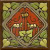 6x6" Love Birds Diamond deco satin-Red tile