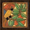 6x6” Parrot Red left deco satin-Classic tile