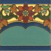 Victory Flower deco satin-Cream 6x6” tile pattern