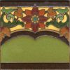 Victory Flower deco satin-Green 6x6” tile pattern
