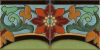 Victory Flower deco satin-Green (2 Tile Repeat) 6x12” tile pattern