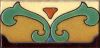 3x6” Saracen Liner deco satin-Burgundy tile pattern