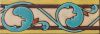 2x6" Baker Vine Liner deco satin-Classic tile pattern