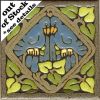 6x6" Love Birds Diamond deco satin-Blue